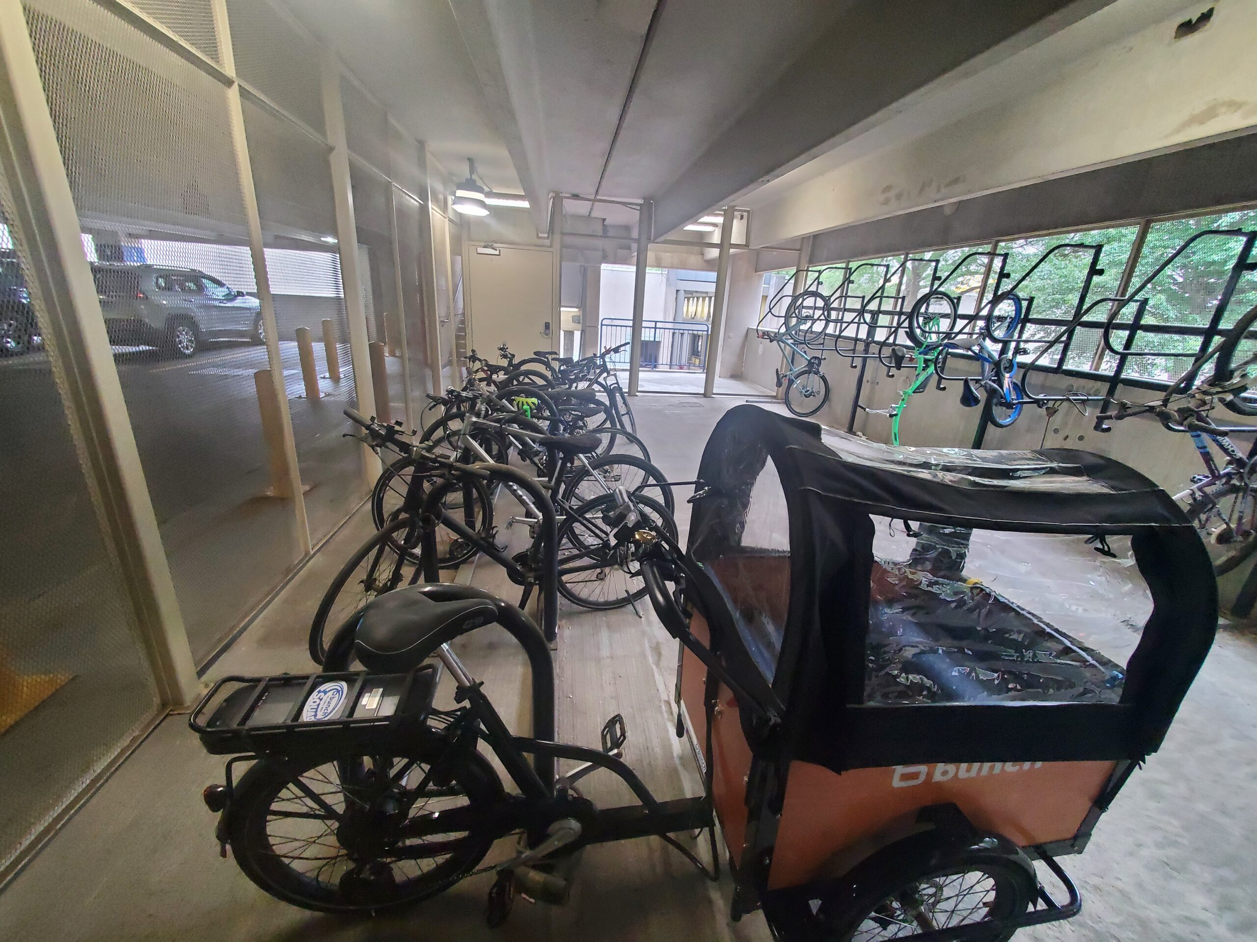 Bike storage area in FMP's parking garage