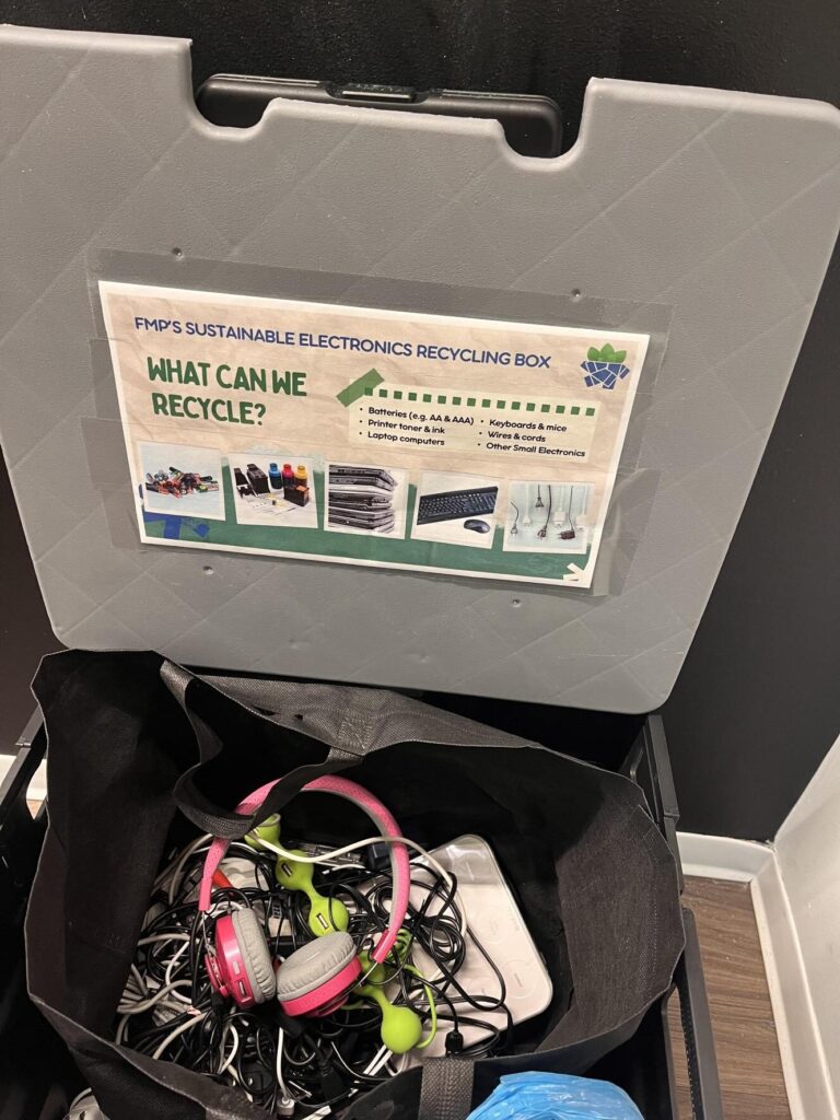 e-recycle bin full of electronics